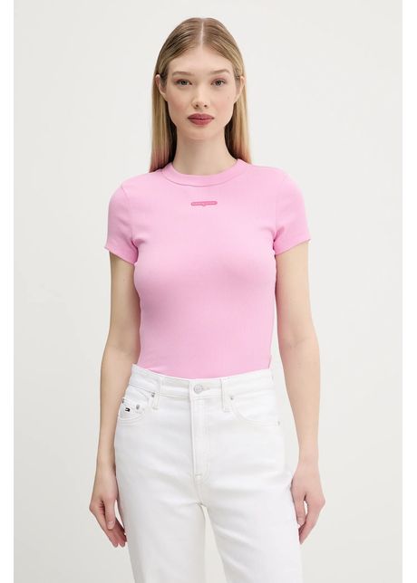 Tommy jeans tricou culoarea roz dw0dw21402