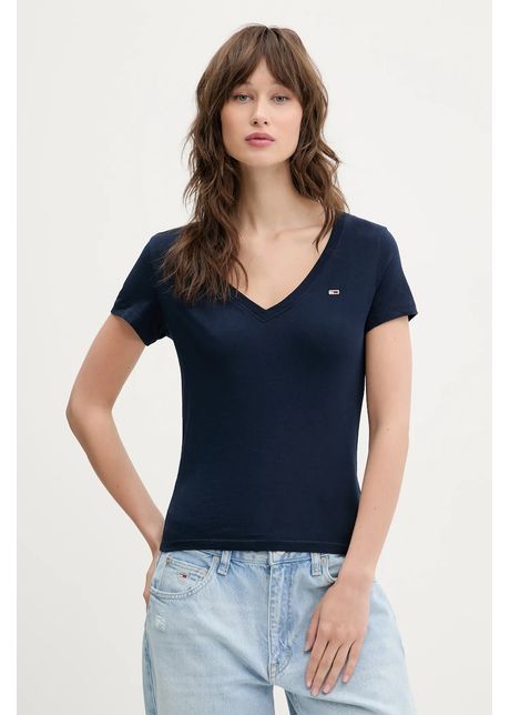 Tommy jeans tricou din bumbac 2 pack femei culoarea bleumarin dw0dw21367