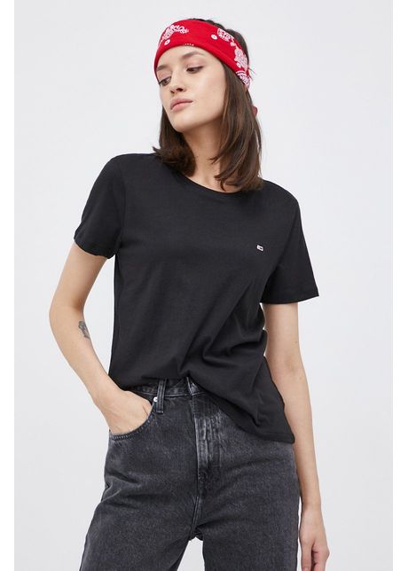 Tommy Jeans tricou din bumbac culoarea alb DW0DW11459