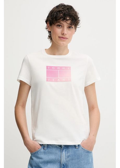 Tommy jeans tricou din bumbac culoarea alb dw0dw20905