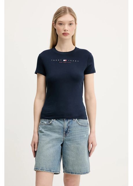 Tommy jeans tricou din bumbac culoarea bleumarin dw0dw21422
