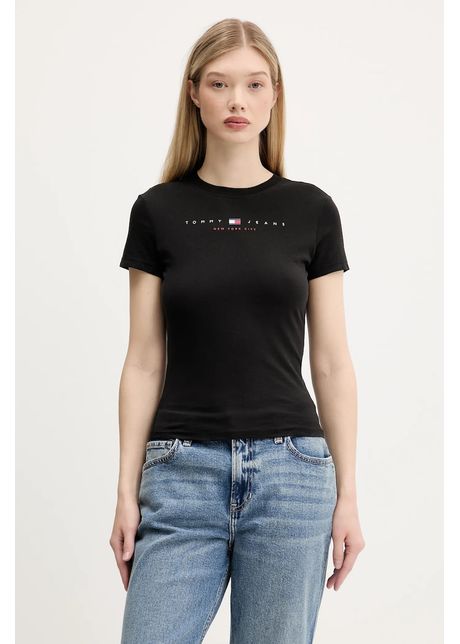 Tommy jeans tricou din bumbac culoarea negru dw0dw21422