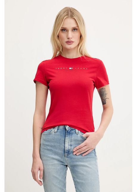 Tommy jeans tricou din bumbac culoarea ro u dw0dw21422