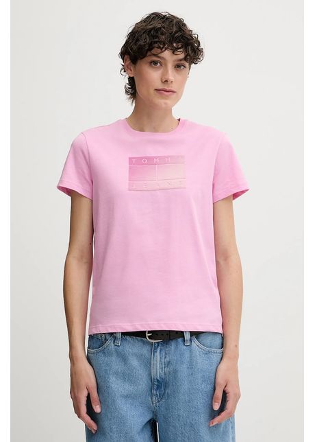 Tommy jeans tricou din bumbac culoarea roz dw0dw20905