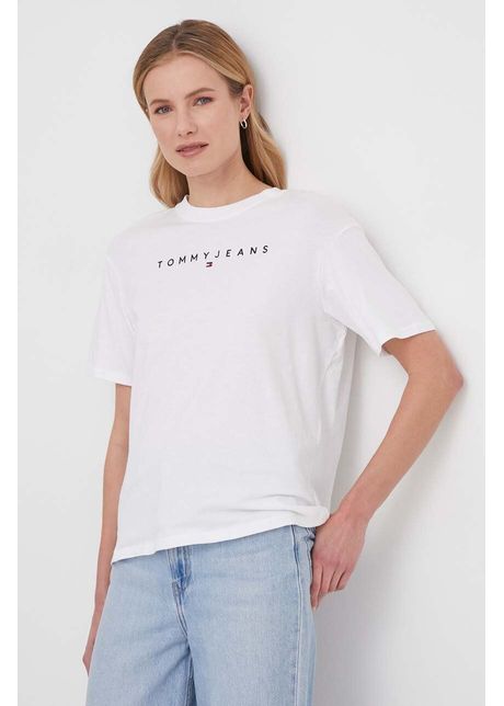 Tommy jeans tricou din bumbac femei culoarea alb dw0dw17836
