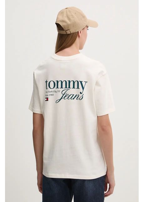 Tommy jeans tricou din bumbac femei culoarea bej dw0dw18786