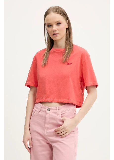 Tommy jeans tricou din bumbac femei culoarea portocaliu dw0dw20324