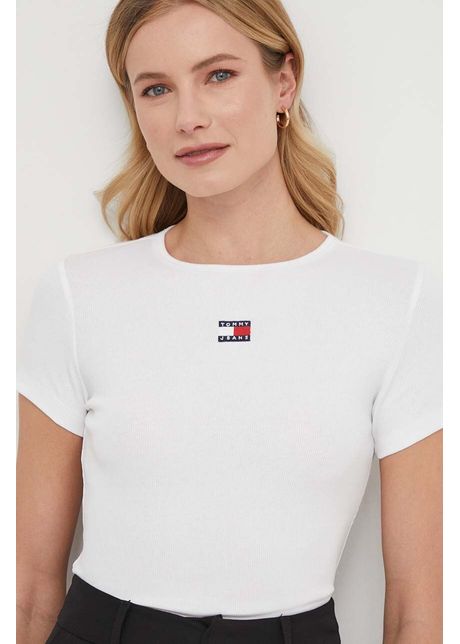 Tommy jeans tricou femei culoarea alb dw0dw17881