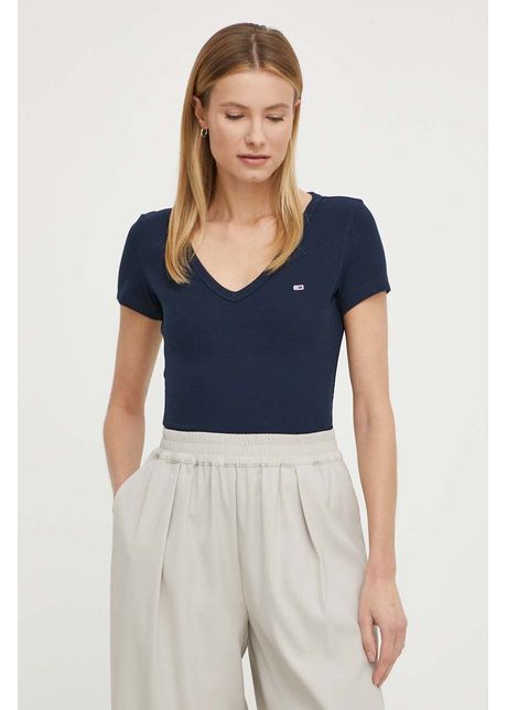 Tommy jeans tricou femei culoarea albastru marin dw0dw17385