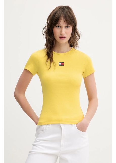 Tommy jeans tricou femei culoarea galben