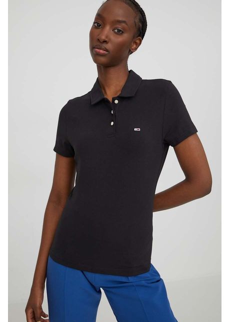 Tommy jeans tricou polo femei culoarea negru dw0dw17220