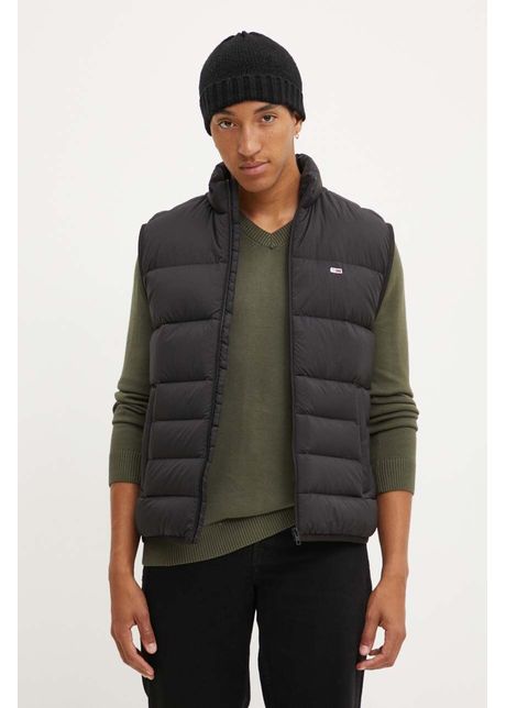 Tommy jeans vesta de puf barbati culoarea negru de tranzitie dm0dm18896
