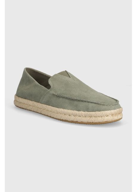 Toms espadrile din piele intoarsa alonso loafer rope culoarea verde 10020874