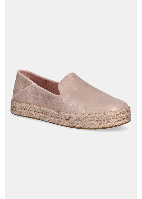 Toms espadrile pale rose metallic suede culoarea roz 10021868