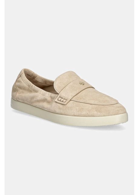 Tory burch mocasini din piele intoarsa ballet sport loafer culoarea bej cu toc plat 158073 250