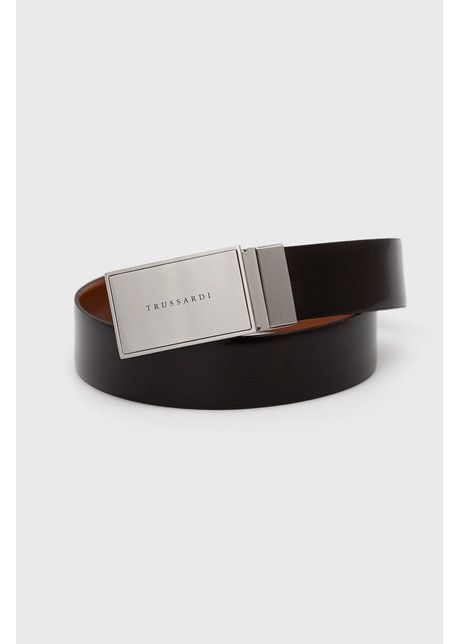 Trussardi curea de piele cu dou fe e barbati culoarea maro