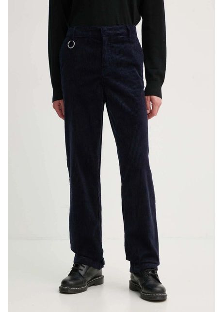 Tudes studio pantaloni de catifea cord culoarea albastru marin drept h24mmtro463
