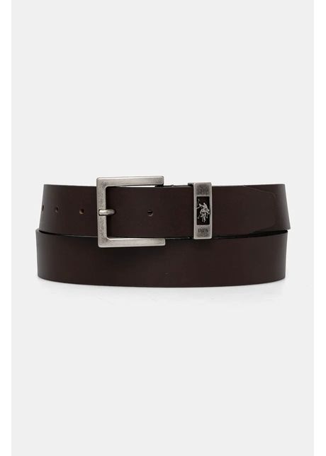 U s polo assn curea de piele michigan barbati culoarea maro weuqh2521mha