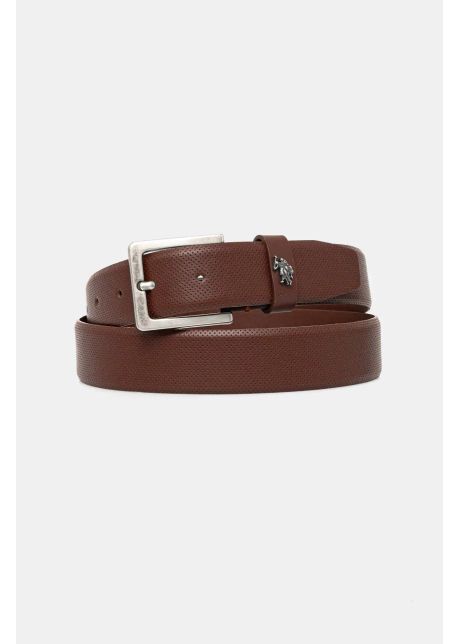 U s polo assn curea de piele michigan barbati culoarea maro wiuqh2570mha