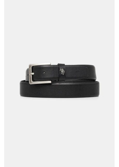 U s polo assn curea de piele michigan barbati culoarea negru wiuqh2570mha