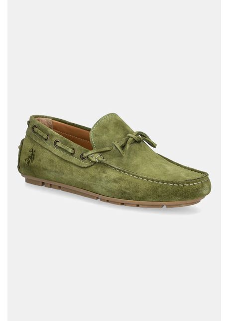 U s polo assn mocasini din piele ntoars pablo b rba i culoarea verde pablo001m 5s1