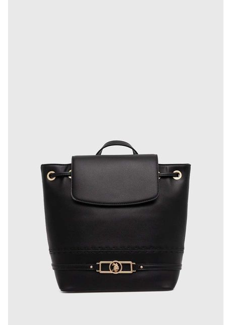 U s polo assn rucsac femei culoarea negru mare neted