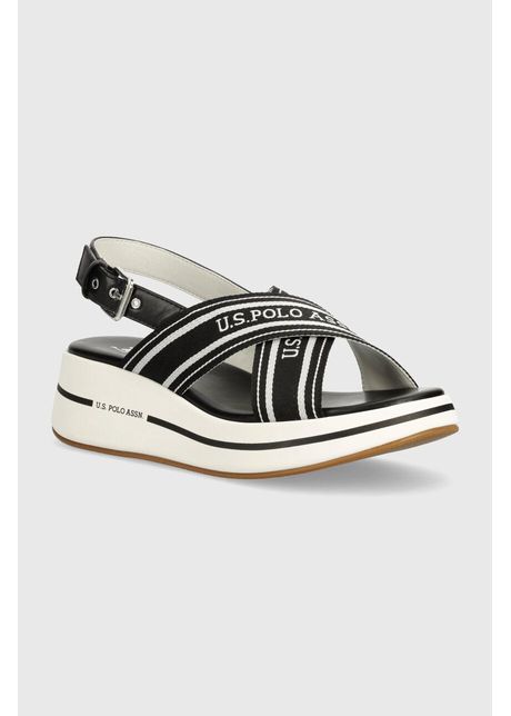 U s polo assn sandale glory femei culoarea negru cu platforma glory008w 4ty1