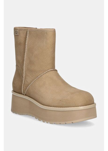 Ugg cizme de piele cityfunc mid culoarea bej cu platforma 1163030 mdsd