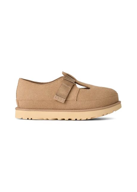 UGG pantofi de piele întoarsă Goldenstar Mary Jane culoarea bej, cu platforma, 1171506.SAN