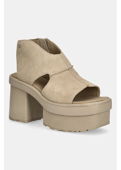 Ugg sandale din piele ntoars new heights platform culoarea bej 1167479 mdsd