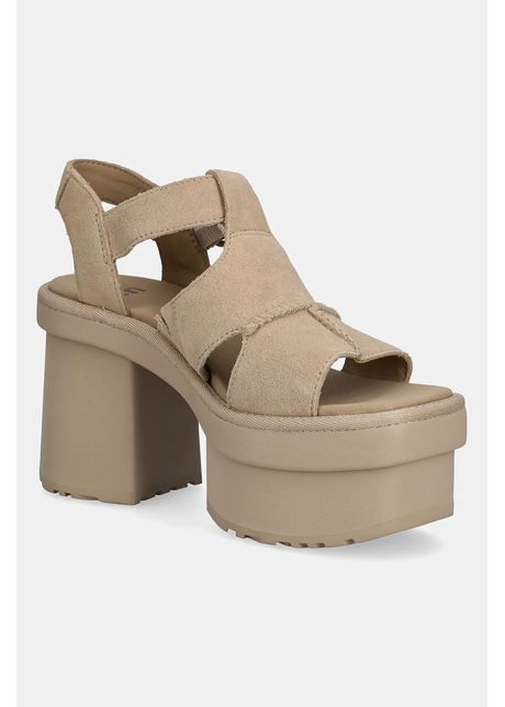 Ugg sandale din piele ntoars new heights platfort strap culoarea bej 1167478 mdsd