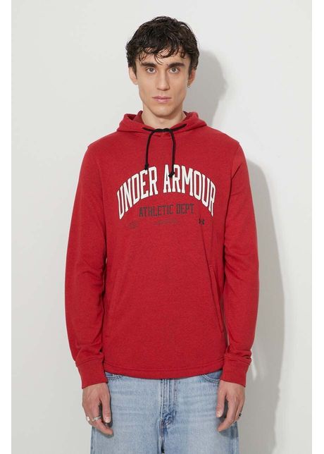 Under armour bluz barbati culoarea negru cu glug cu imprimeu 1370354 001