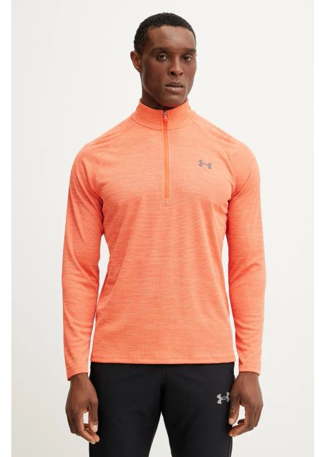 Under armour bluz de trening tech textured culoarea portocaliu cu imprimeu 1382797