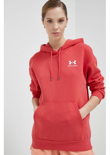 Under armour bluz femei culoarea rosu cu glug neted 1373033 690
