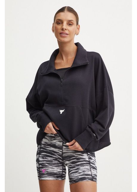 Under armour bluz trening project rock culoarea negru cu imprimeu 1387760