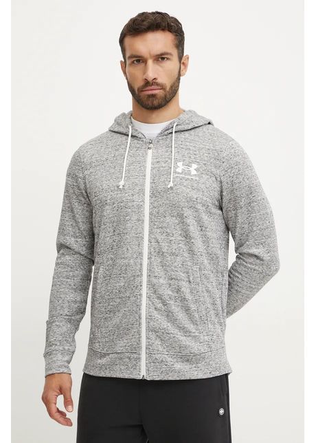 Under armour bluza barbati culoarea alb cu glug neted