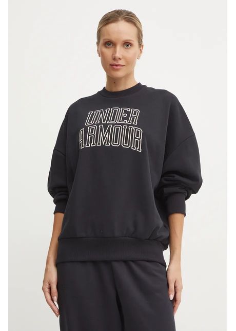 Under armour bluza icon hwt terry femei culoarea negru cu imprimeu 1386493