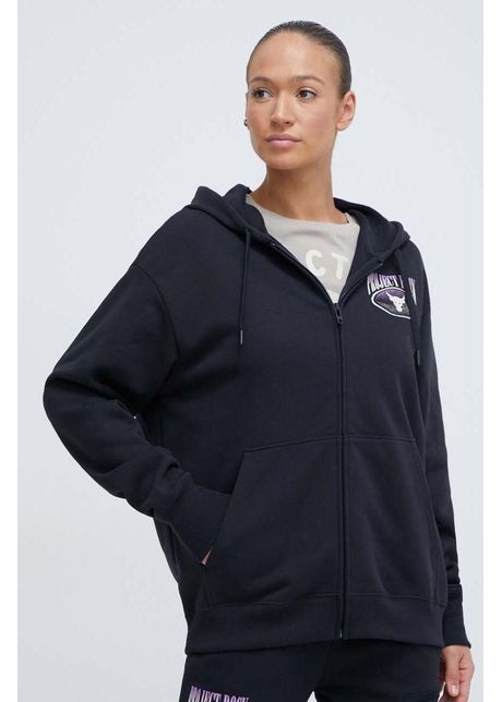 Under armour bluza project rock femei culoarea negru cu glug cu imprimeu