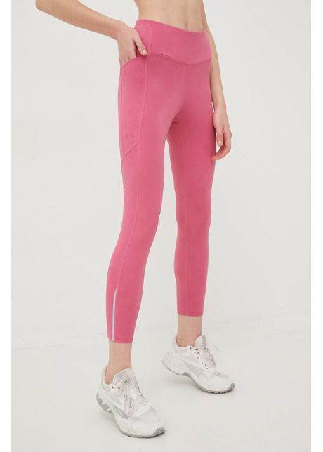 Under armour leggins de alergare fly fast 3 0 femei culoarea roz neted