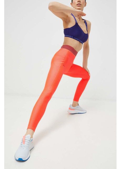 Under armour leggins de antrenament armour branded culoarea portocaliu neted