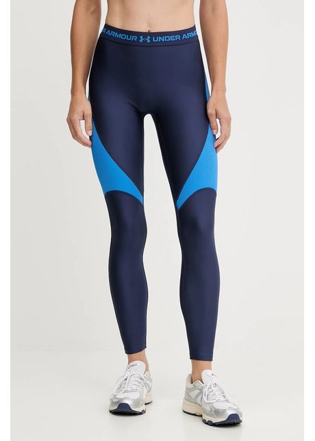 Under Armour leggins de antrenament culoarea bleumarin, cu model, 6003983