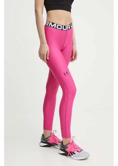 Under armour leggins de antrenament hg authentics culoarea roz cu imprimeu 1383559