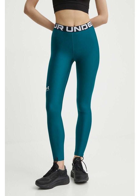 Under armour leggins de antrenament hg authentics culoarea verde cu imprimeu 1383559