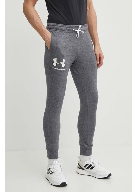 Under armour pantaloni barbati culoarea gri neted 1361642 001