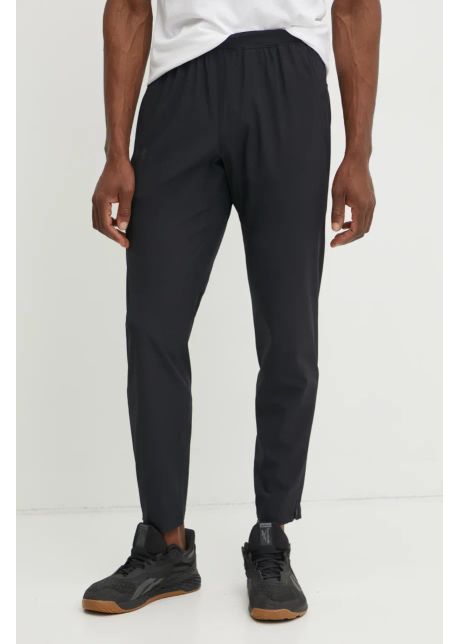 Under armour pantaloni de alergare outrun the storm culoarea negru neted 1376799