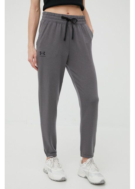 Under armour pantaloni de trening 1369854 femei culoarea gri neted