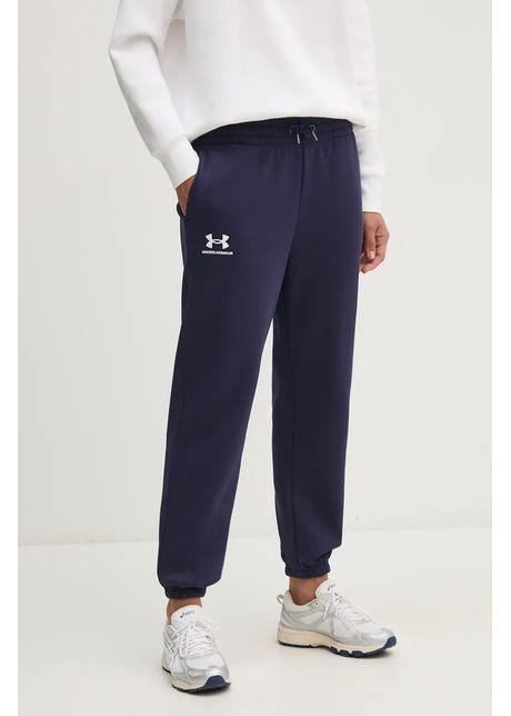 Under armour pantaloni de trening culoarea albastru marin neted