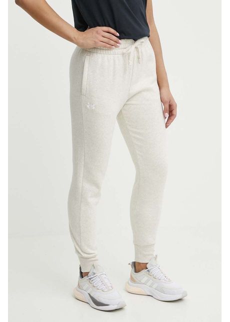 Under armour pantaloni de trening culoarea bej neted 1379438