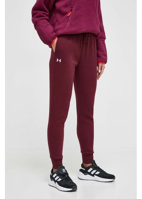 Under Armour pantaloni de trening culoarea bordo, neted, 1379438