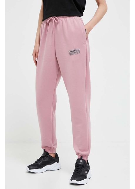 Under armour pantaloni de trening culoarea roz neted